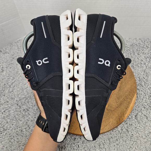 On Running Womens 9.5 Cloud 5 Black White Athletic Casual Gym Daily Running Shoe - Picture 7 of 12